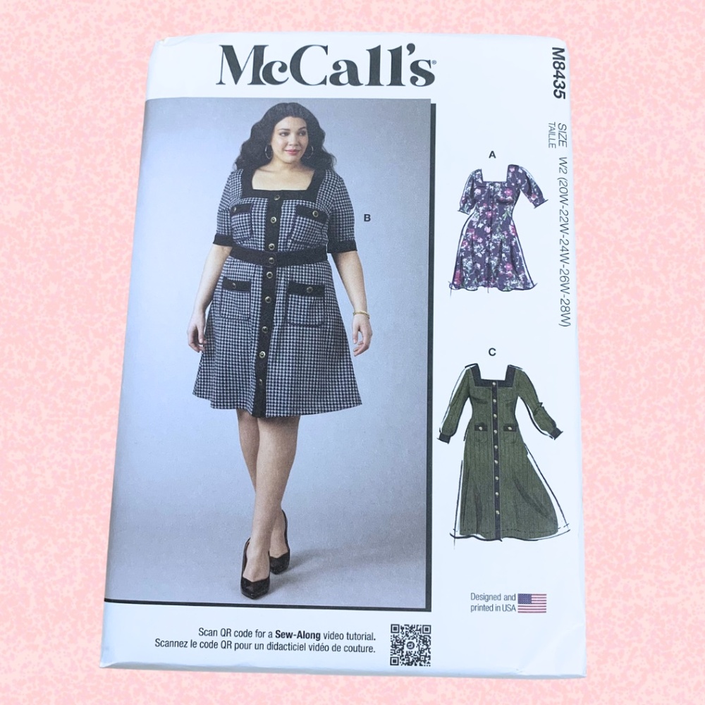 NEW McCalls M8435 Women's Plus W2 Size Dress UNOPENED